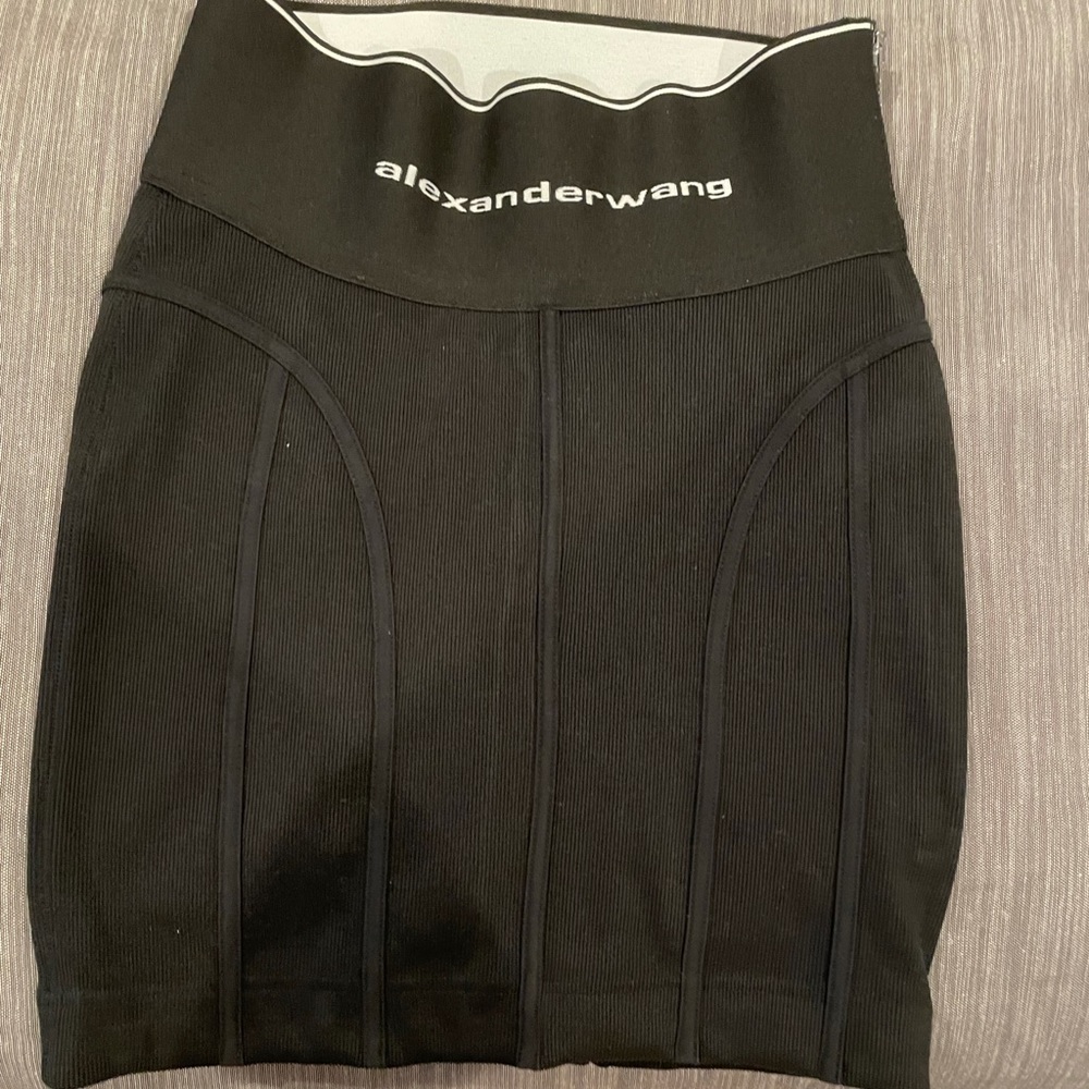 Logo elastic mini skirt